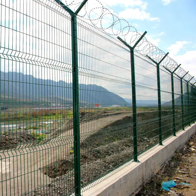 Sustainable Cheap PVC Coated 3D Bend Fence/ Folding Steel Welded Wire Mesh Airport Security Fence Manufacturers   Suppliers