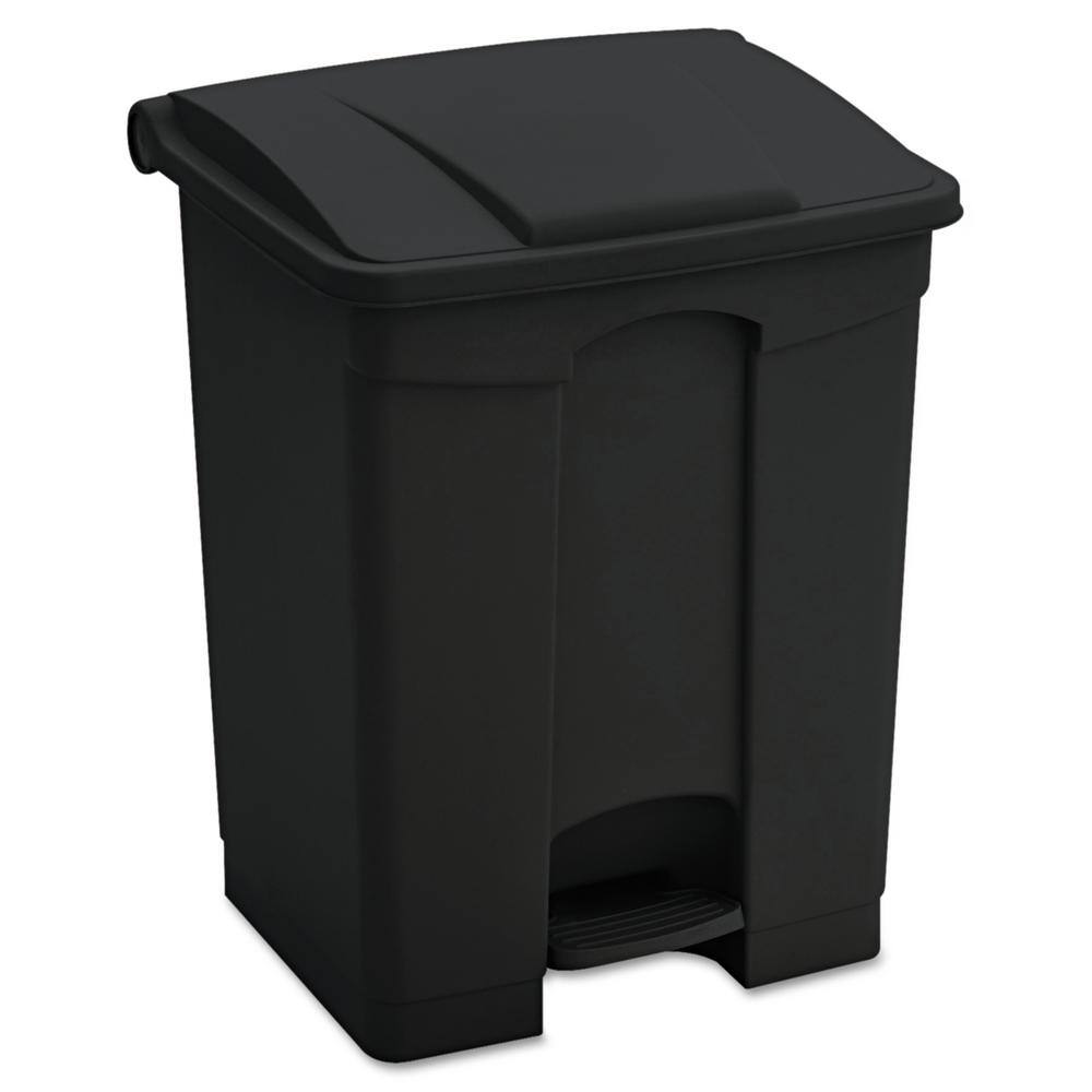 Safco 23 Gal. Black Large Capacity Step-On Plastic Household Trash Can SAF9923BL