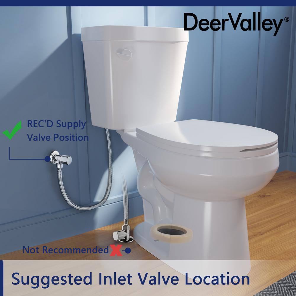 DEERVALLEY Single flush 10 in. Rough-In 2-Piece Round 1.6 GPF Toilet Map Flush 1000g Soft Closed Seat Included DV-2F0077