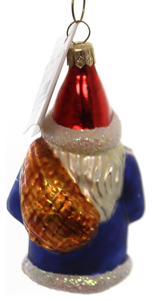 Christopher Radko BLUE SANTA Glass Ornament Christmas Present 920651 Yellow   Contemporary   Christmas Ornaments   by Story Book Kids Inc  Houzz