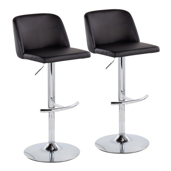 Strick and Bolton Oscar Adjustable Bar Stool with Rounded T Footrest (Set of 2)