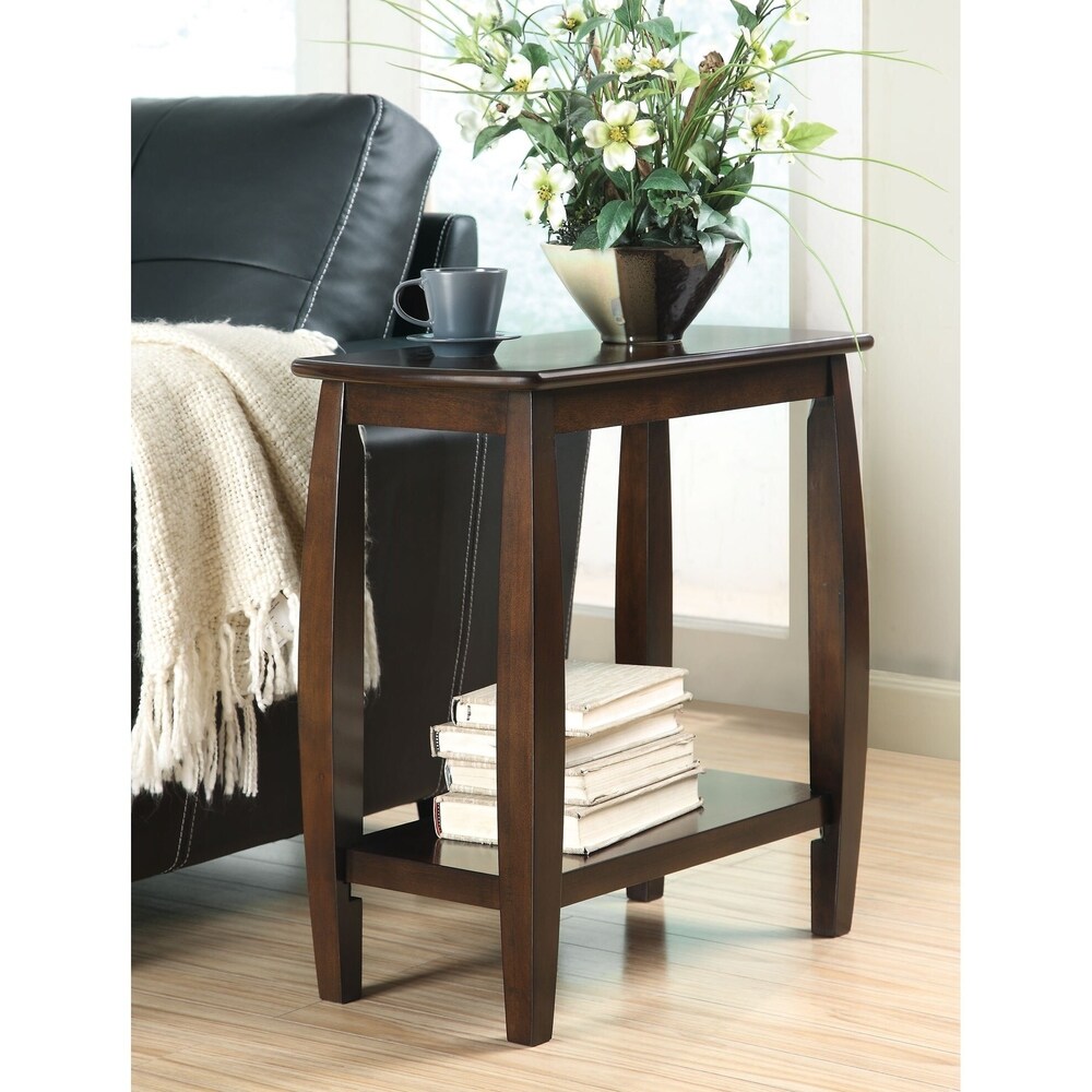 Coaster Furniture Raphael Cappuccino 1 shelf Chairside Table