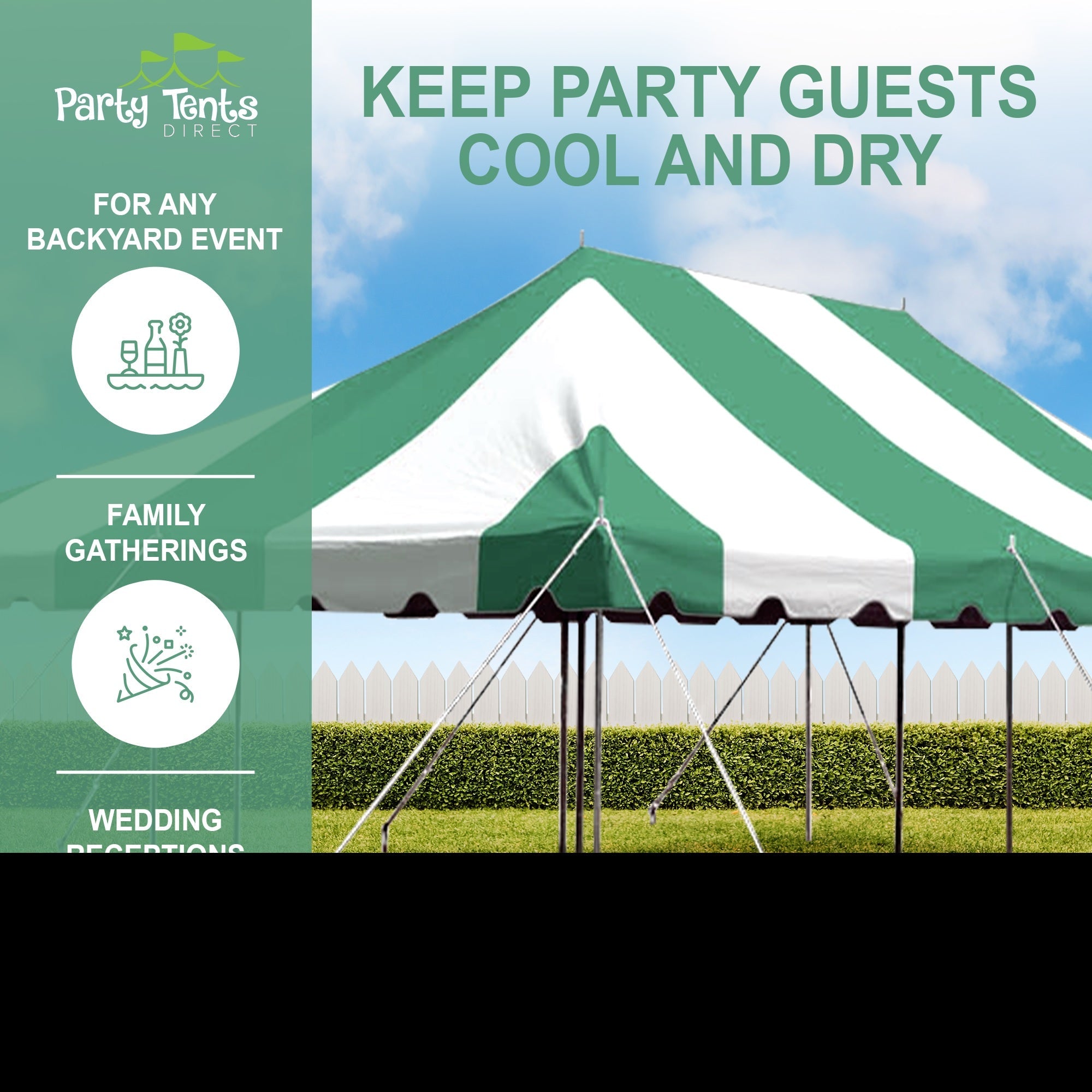 Party Tents Direct Weekender Outdoor Canopy Pole Tent, Green, 20 ft x 30 ft