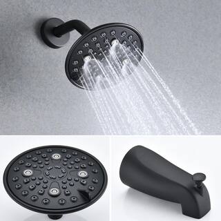 YASINU Single-Handle 5-Spray Tub and Shower Faucet in Matte Black (Valve Included) YNAA519MB