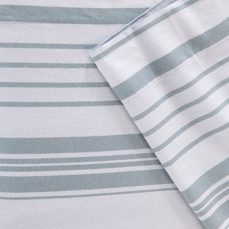 Madelinen Turkish Cotton Stripe Flannel Luxurious Sheet Set