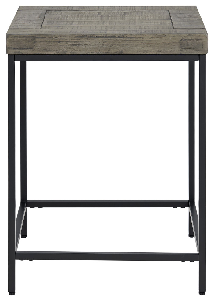 End Table   Industrial Modern Side Table with Wood Top and Metal Frame   Industrial   Side Tables And End Tables   by Trademark Global  Houzz