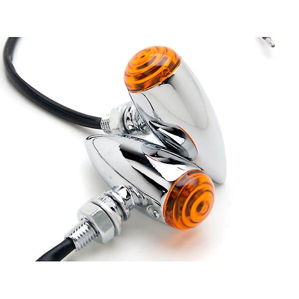 Motorcycle 2 pcs Chrome Amber Turn Signals Lights Compatible with Suzuki Boulevard C109R C50 C90