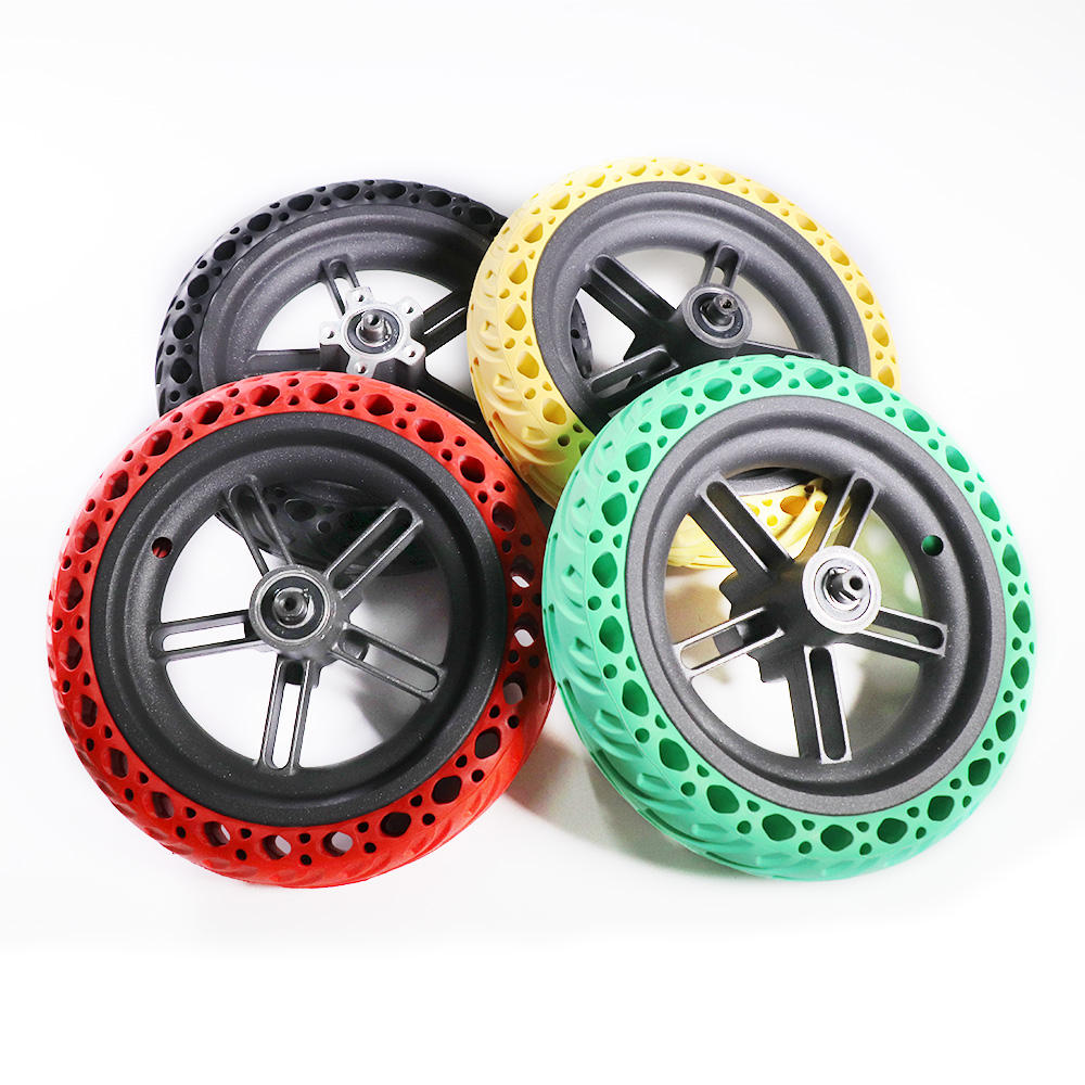 New Image Explosion Proof Electric Scooter Wheel Solid Tire Hub Set Replacement For Xiaomi Mi M365 Electric Scooter