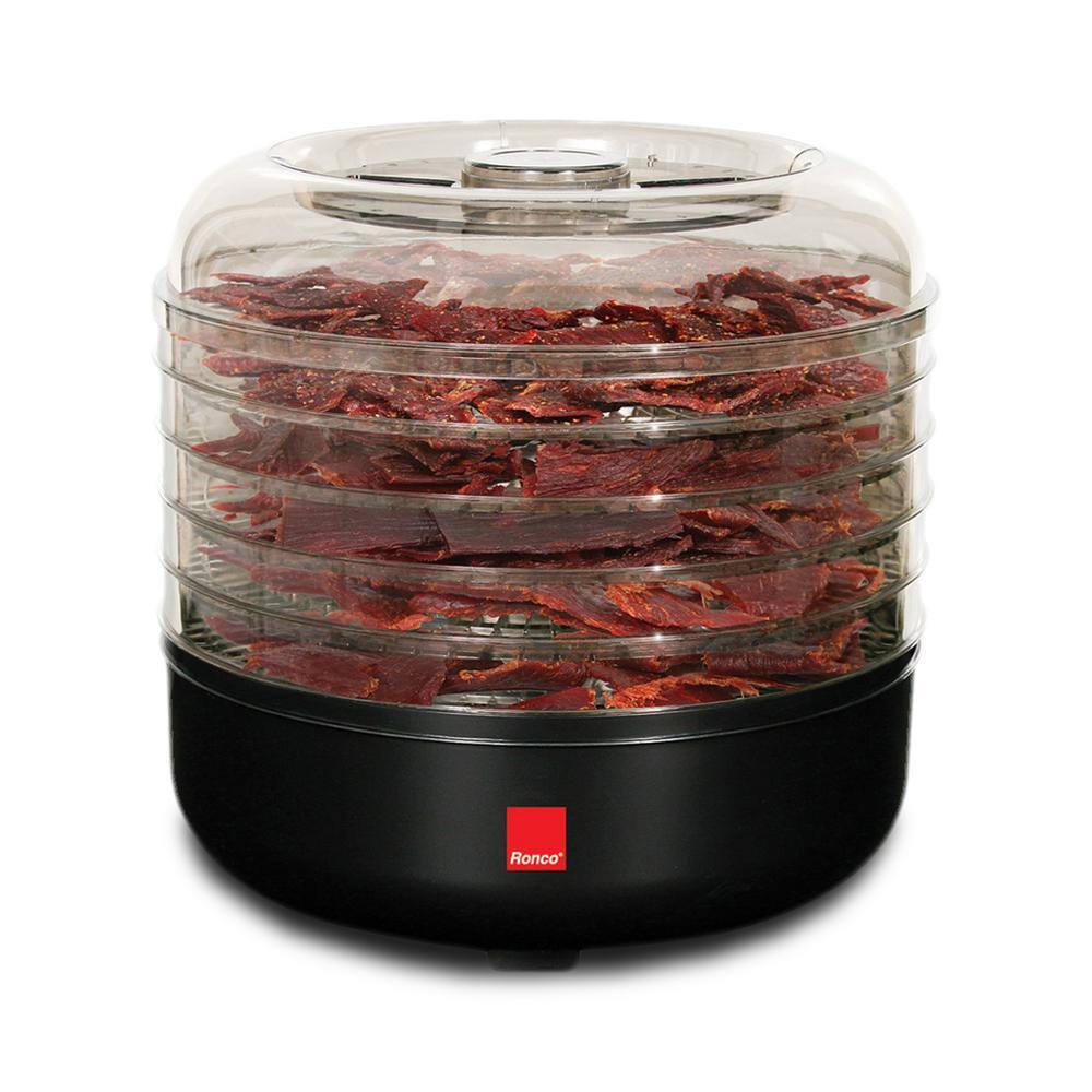 Ronco 5-Tray Black Electric Food Dehydrator with Jerky Gun FD5000BLGEN