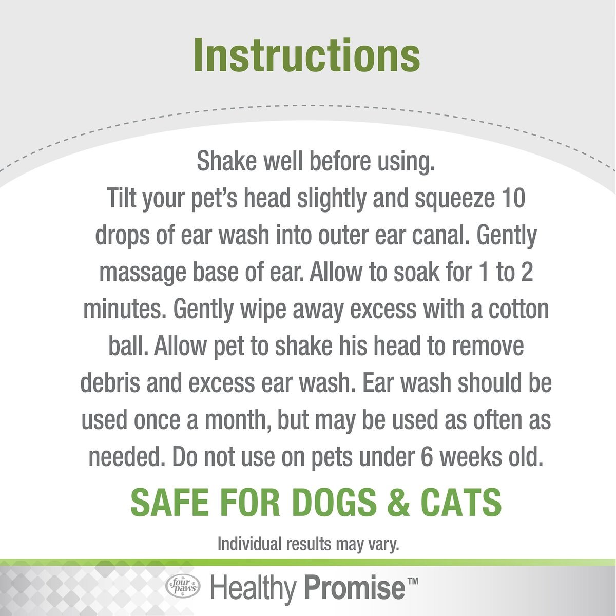 Four Paws Healthy Promise Cat and Dog Ear Wash， 4-oz bag