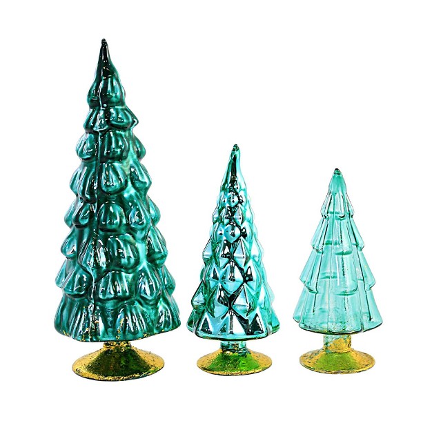 Small Teal Hue Trees Easter Decor Mantle Cody Foster Decorative Sculptures