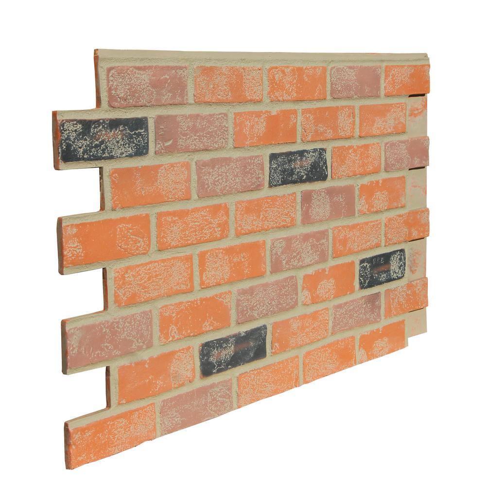 TRITAN BP Faux Brick 43.5 in. x 23.75 in. Polyurethane Interlocking Siding Panel in Rusty Amber AB-4323-RAR