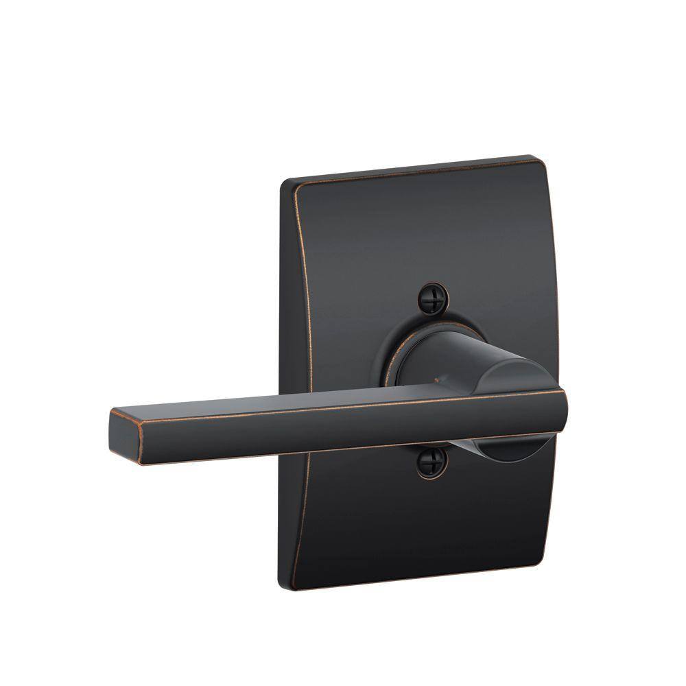 Schlage Latitude Aged Bronze Dummy Door Handle with Century Trim F170 LAT 716 CEN