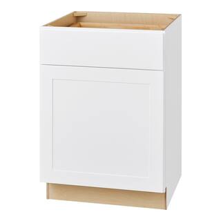 Hampton Bay Avondale Shaker Alpine White Ready to Assemble Plywood 24 in Base Kitchen Cabinet (24 in W x 34.5 in H x 24 in D) B24