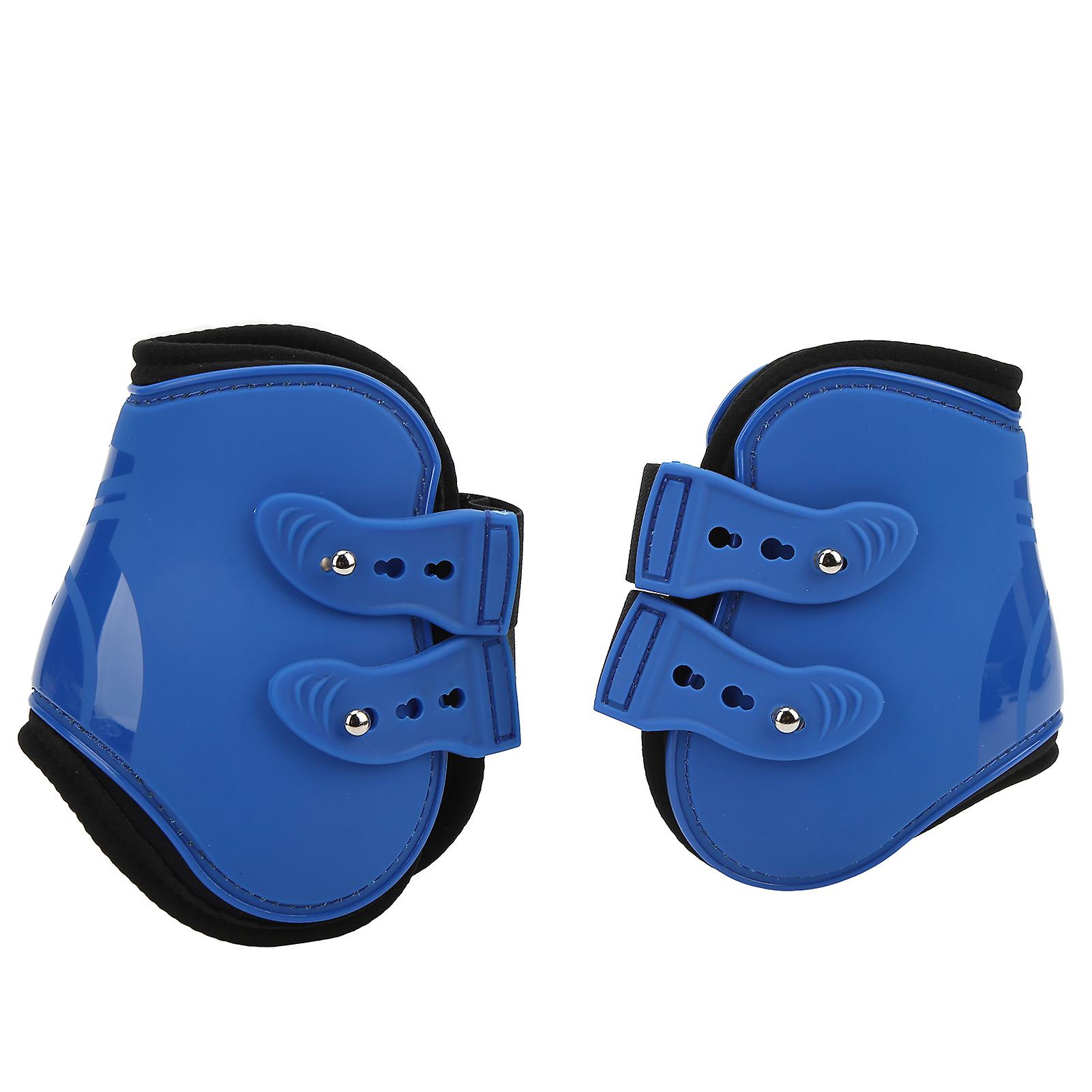 2pcs Pu Neoprene Leg Horse Boots Horse Leg Brace Guards Hind Legs Protection Gearsblue Hind Legs L