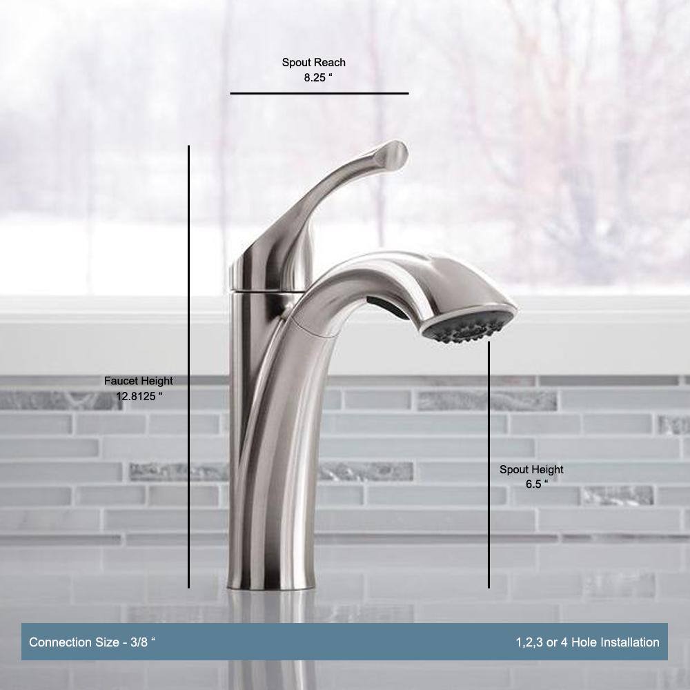 KOHLER Mistos Single-Handle Pull-Out Sprayer Kitchen Faucet In Stainless Steel K-R72510-SD-VS