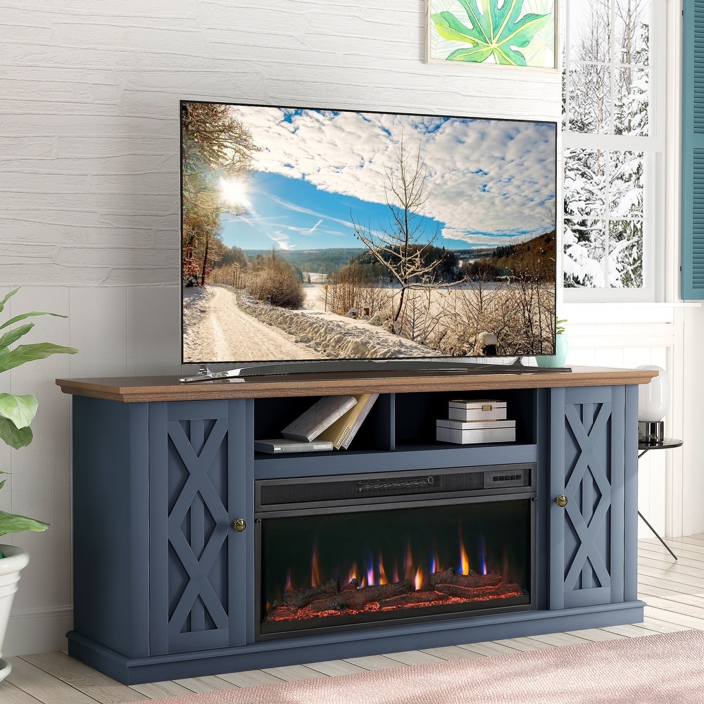 68 in. TV Stand for TVs up to 75 in. with Fireplace