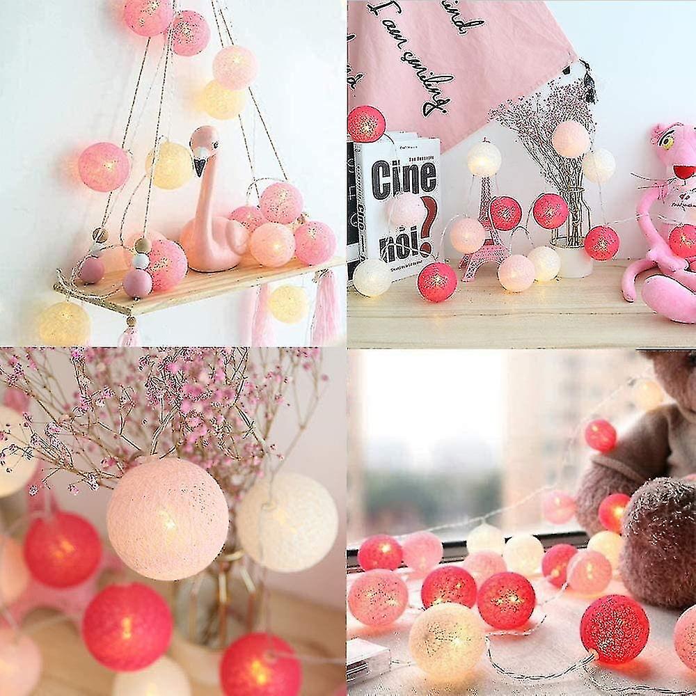 Garland Bright Cotton Ball， Interior Decoration Christmas Deco， 3m 20er Led Globe Light， (usb 6cm Pi