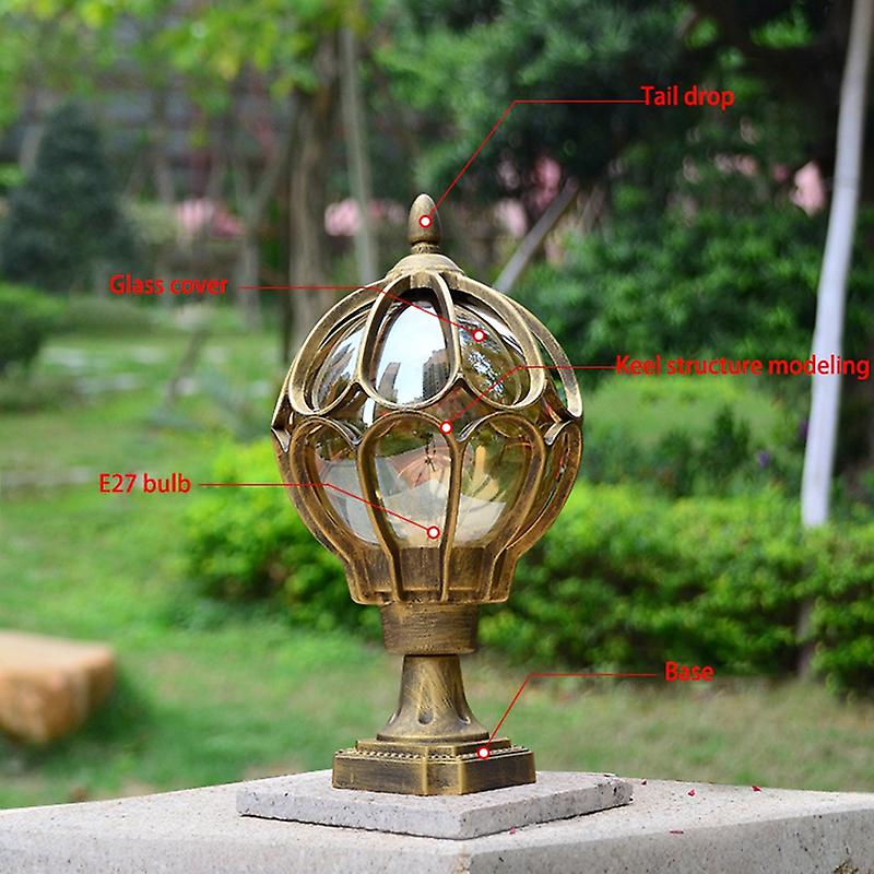 1pcs Outdoor Pillar Lamp Globe Glass Shade Door Post Lamp Waterproof Antique Lighting Rainproof Pil