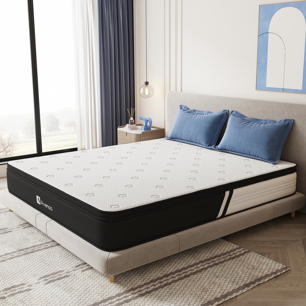 Avenco 12'' Gel Memory Foam and Pocketed Springs Hybrid Mattress in a Box