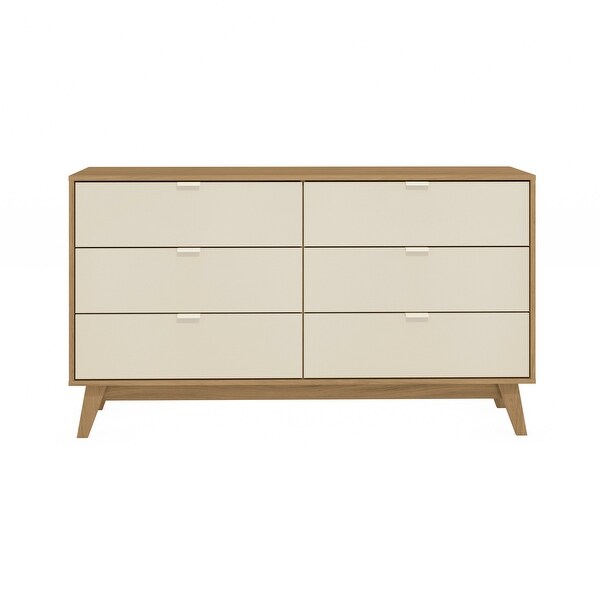 Hartford 6 Drawer Dresser - Light Brown/Crème