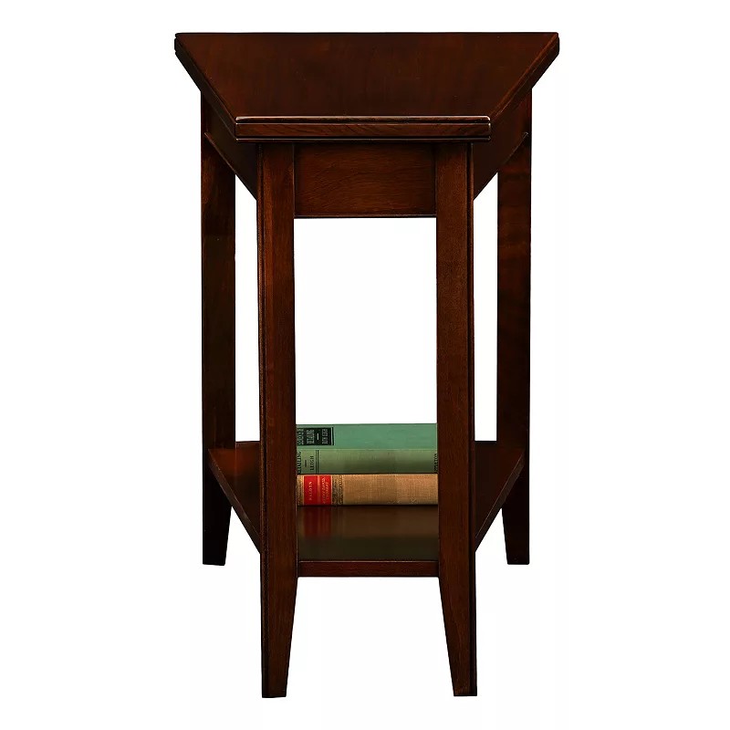 Leick Furniture Chocolate Cherry Finish Wedge End Table