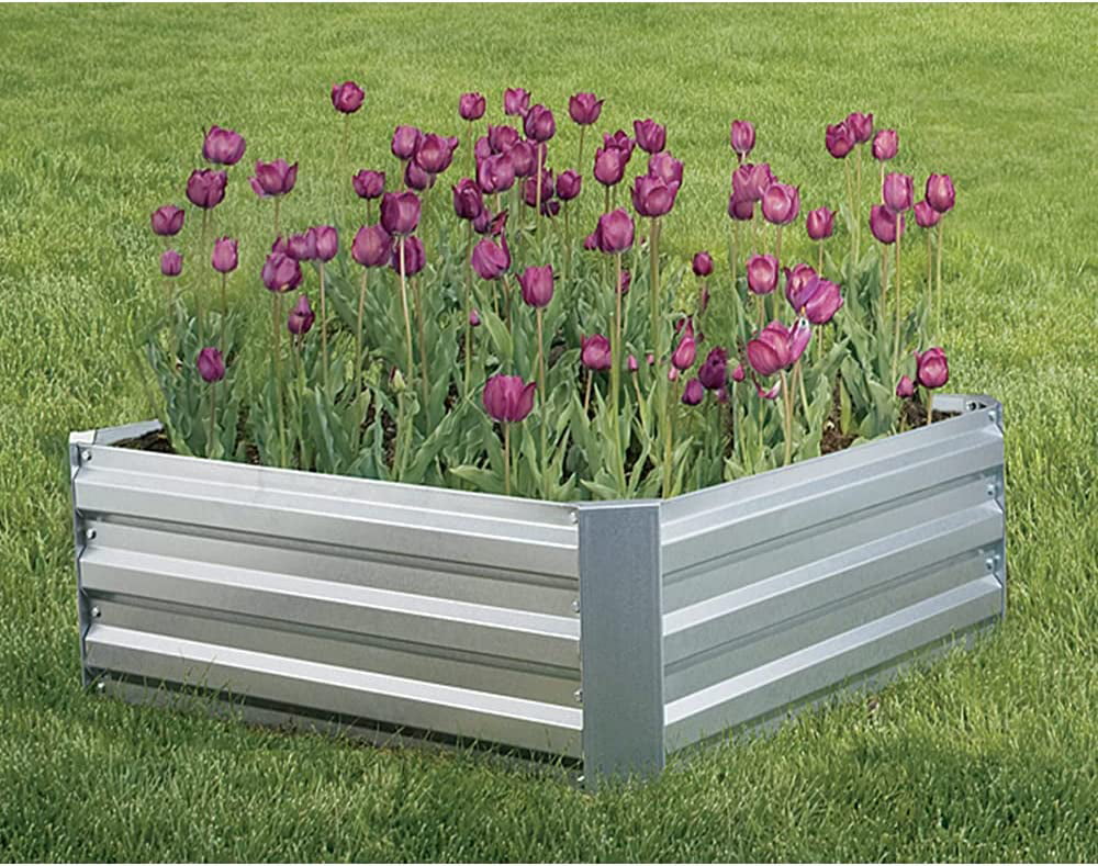 CASTLECREEK Galvanized Raised Garden Bed for Vegetables, Flowers, Herbs, Steel Planter Box in Medium