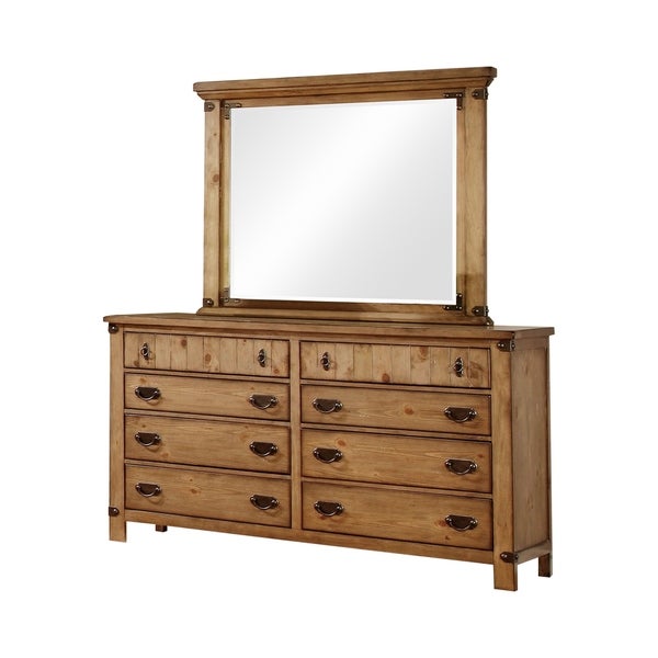 Furniture of America Sierren Country Style 2-piece Dresser and Mirror Set - - 21906756