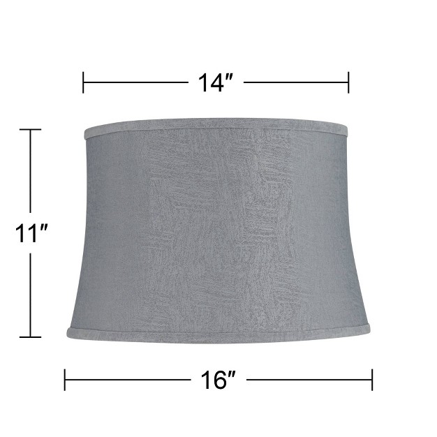 Top X 16 quot Bottom X 11 quot High X 11 quot Slant Lamp Shade Replacement Medium Balta Gray Drum Round Modern Fabric Softback Washer Harp Finial