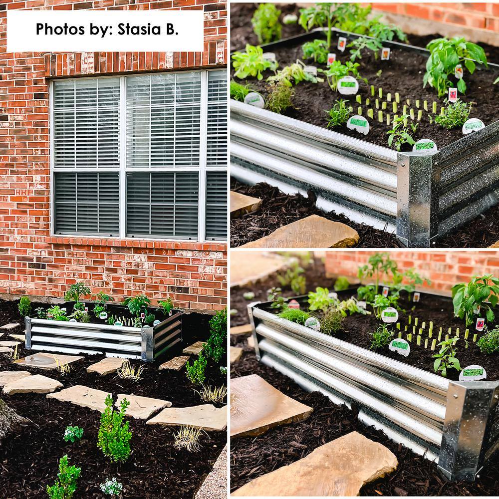 Sunnydaze Decor 48 in. Rectangle Raised Galvanized Steel Garden Bed RCM-LG481