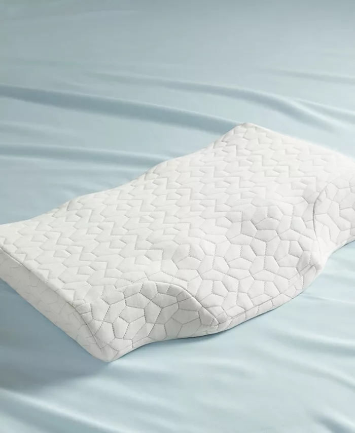 Sleep Philosophy Cooling Removable Rayon from Bamboo Cover Foam Pillow， Contour 22.5