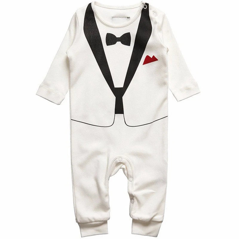 Baby Boy Clothes Spring Autumn Cotton Formal Romper Gentleman Outfit Newborn One-Piece Clothing Handsome Jumpsuit Party Suit