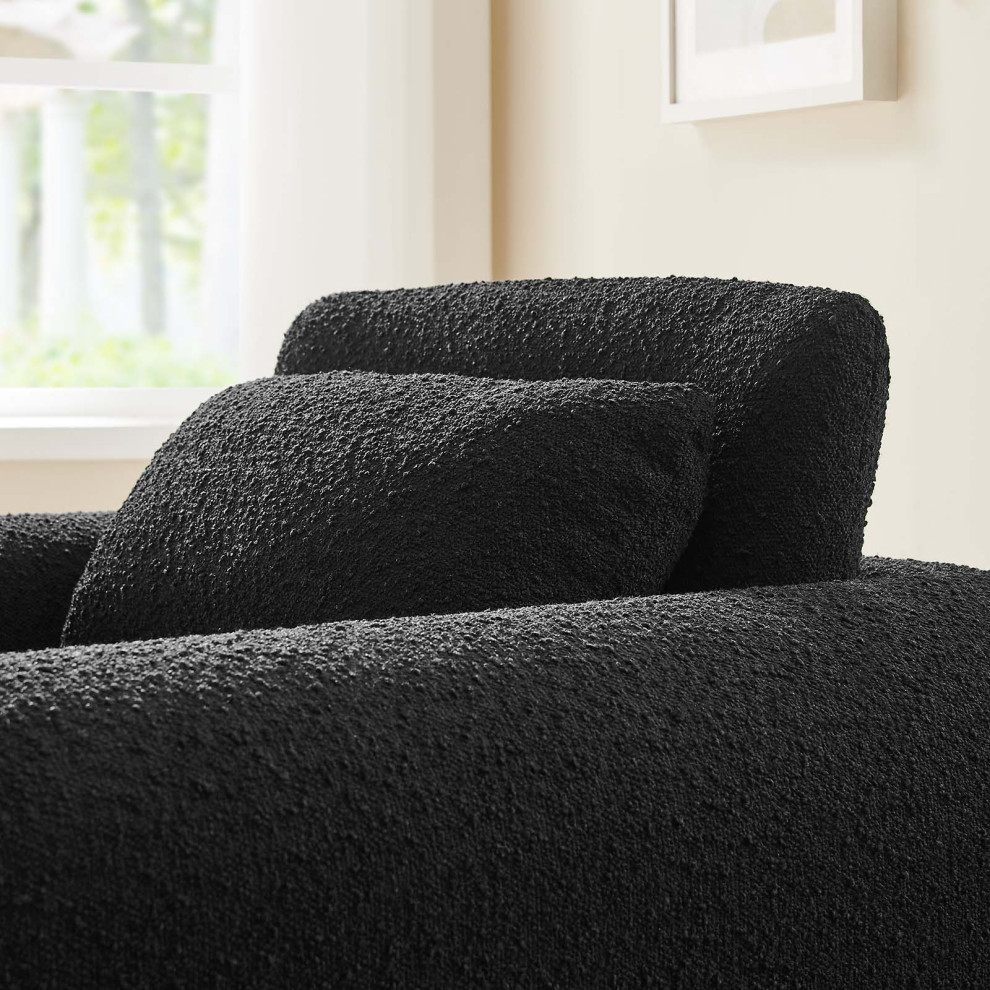 Waverly Boucle Upholstered Armchair   Black   Transitional   Armchairs And Accent Chairs   by First of a Kind USA Inc  Houzz