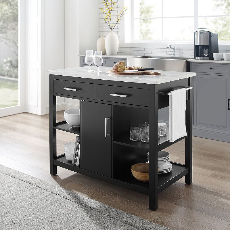 Crosley Audrey Faux-Marble Top Kitchen Island