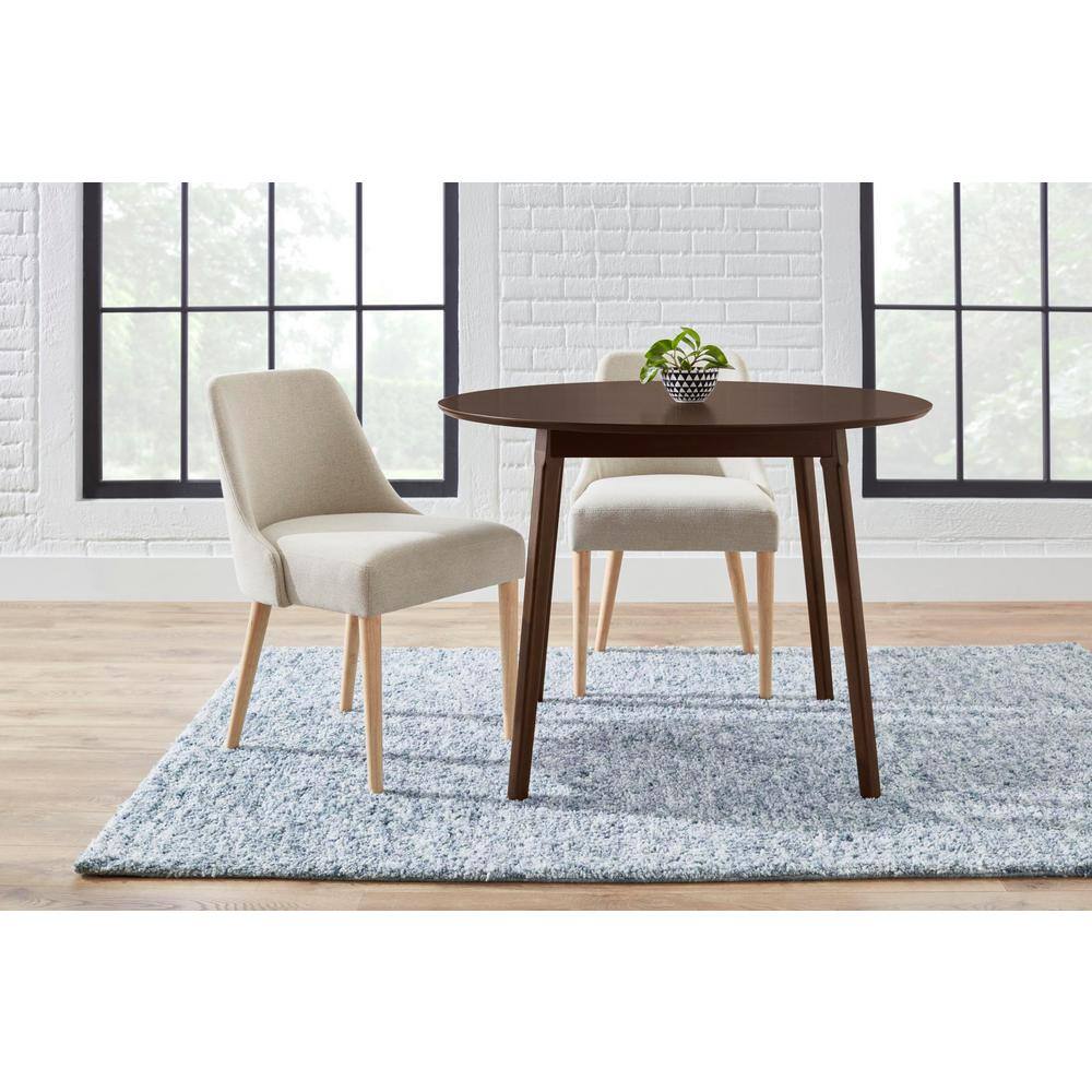 StyleWell Benfield Biscuit Beige Upholstered Dining Chair with Natural Wood Legs (Set of 2) Jones DC NB