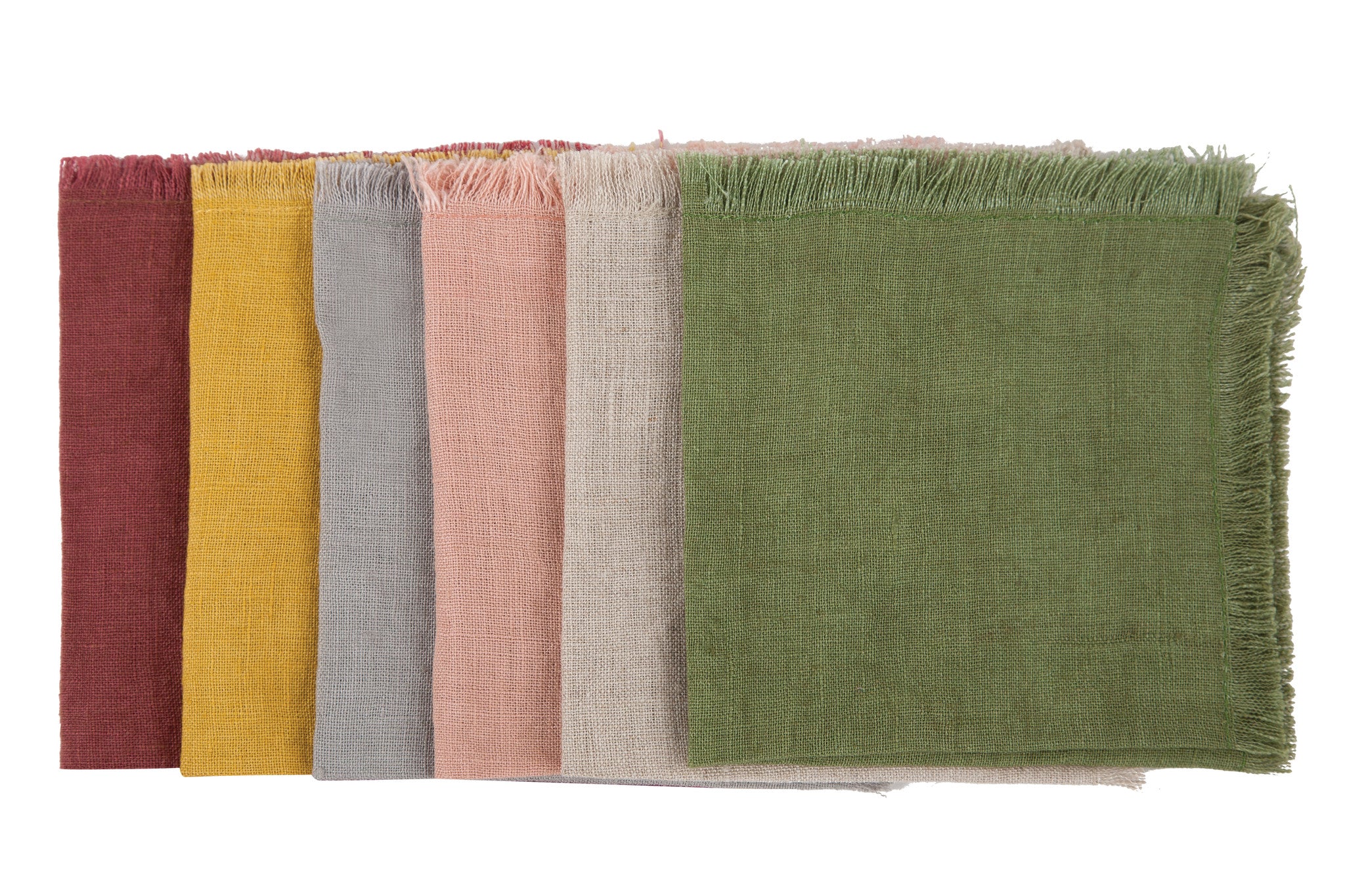 Vintage Cocktail Solid Linen Napkins Set of 6