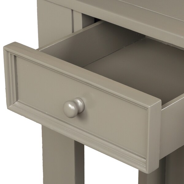 Grey Console Table with 4 Storage Drawers