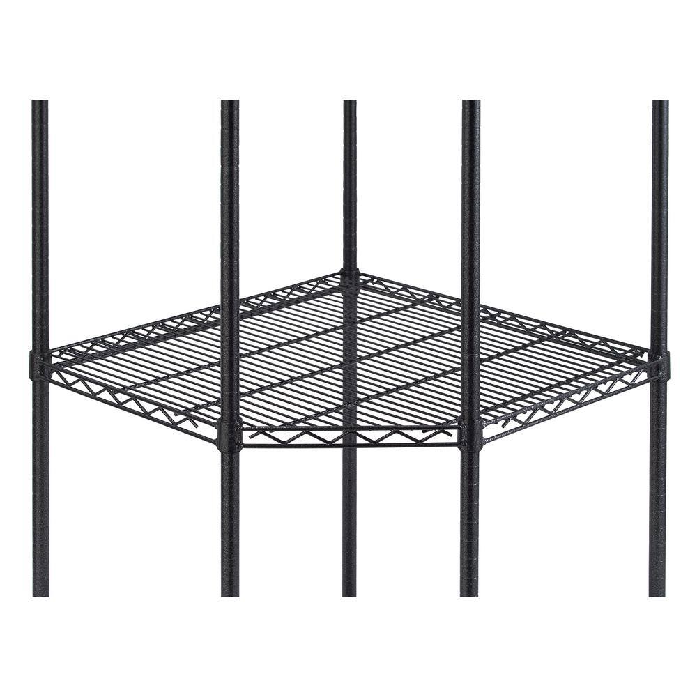 TRINITY PRO Black 4-Tier Corner Steel Wire Garage Storage Shelving Unit (27 in. W x 72 in. H x 18 in. D) TBFPBA-0927