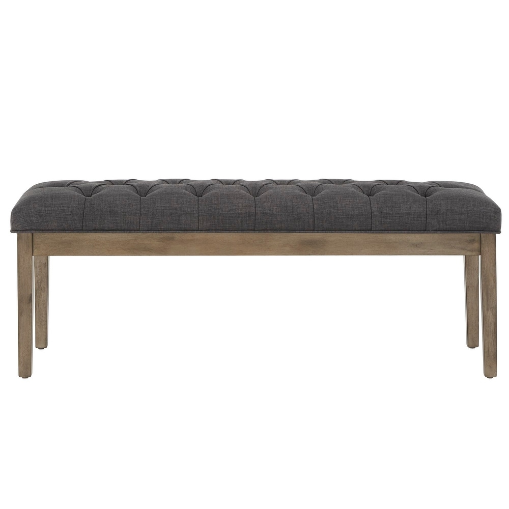 Benchwright Premium Tufted Reclaimed Look 52 inch Upholstered Bench by iNSPIRE Q Artisan