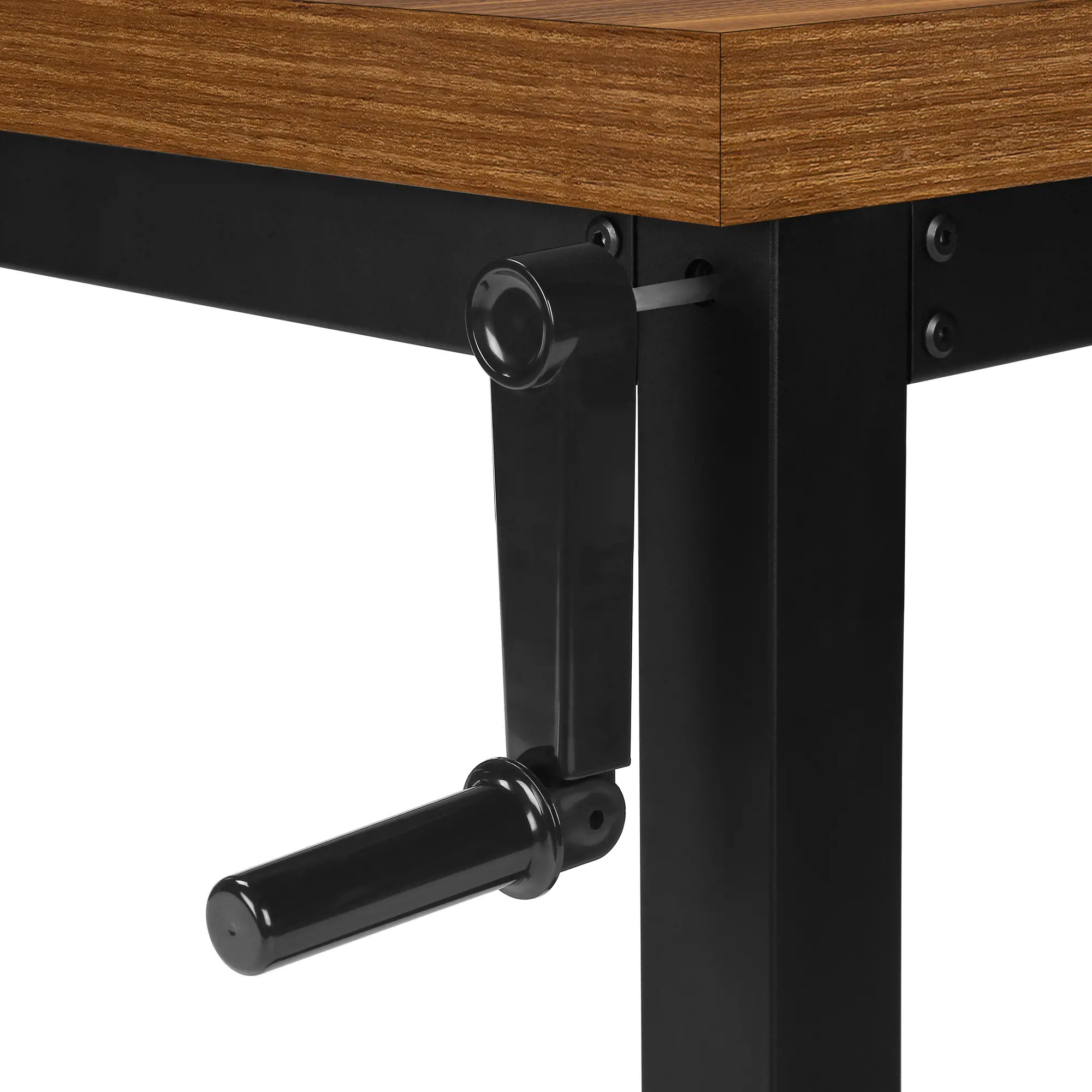 Contemporary 48 Inch Walnut Adjustable Height Computer Desk