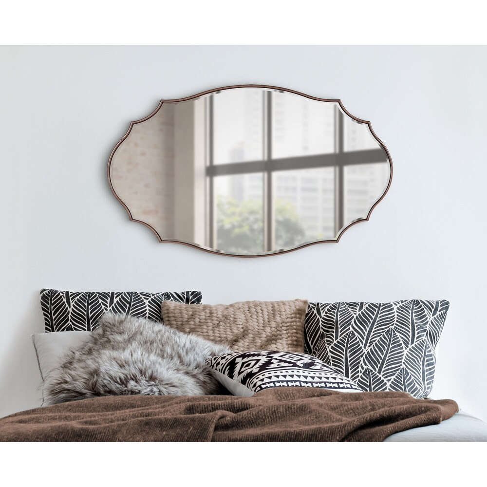 Kate and Laurel Leanna Scalloped Oval Wall Mirror