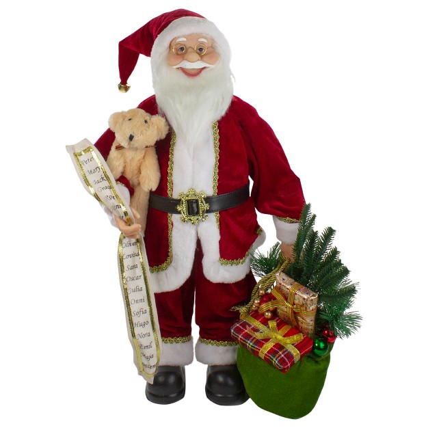 Northlight 2 x27 Standing Santa Christmas Figure With Presents And A Naughty Or Nice List