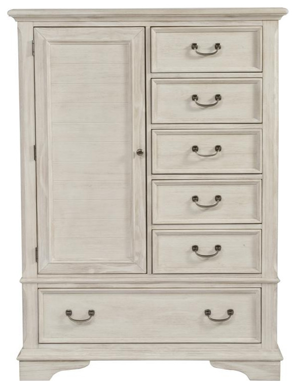 Gentleman  x27s Chest  Antique White Finish with Heavy Wire Brush   Traditional   Accent Chests And Cabinets   by ShopLadder  Houzz