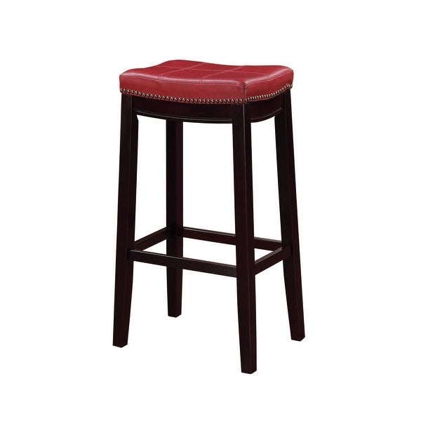 Copper Grove Willamette Backless Red Faux Leather Bar Stool