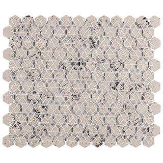 Merola Tile Metro 1 in. Hex Glossy Black 10-14 in. x 11-78 in. Porcelain Mosaic Tile (8.6 sq. ft.Case) FXLMHB