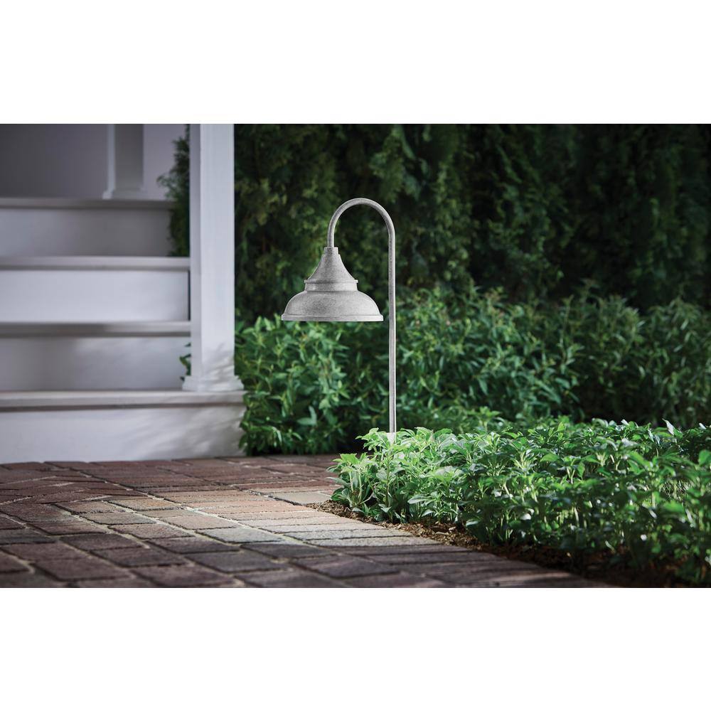 Hampton Bay Low Voltage 100 Lumens Galvanized Outdoor Integrated LED Farmhouse Path Light WeatherWaterRust Resistant 62904