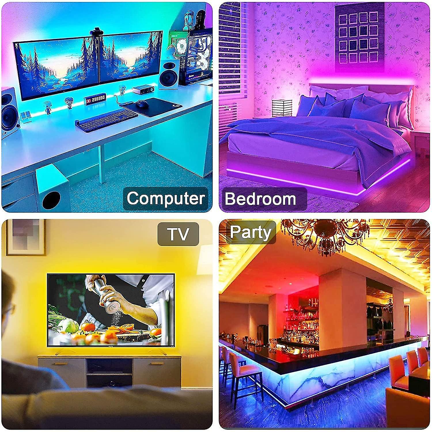 Rgb 5050 Led Strip Light Bluetooth App Control 5v Usb Led Tape Flexible Ribbon Diode Tape For Tv Backlight Room Decoration