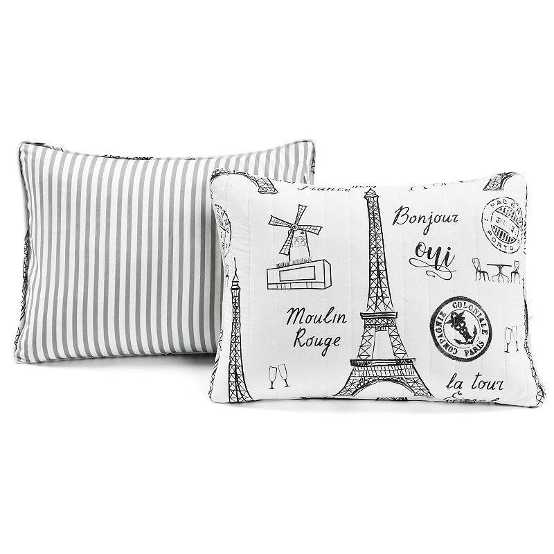 Lush Decor Paris Bonjour Quilt Set with Shams