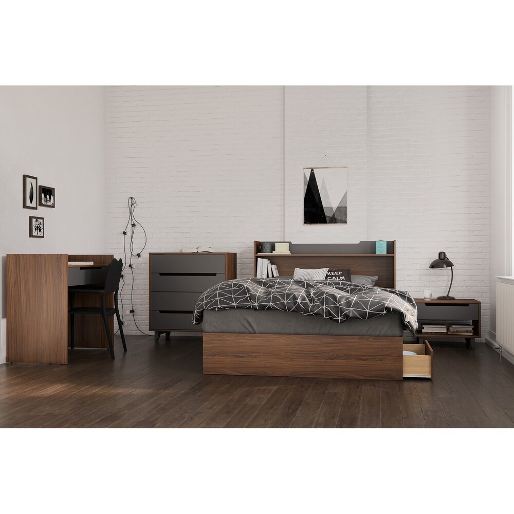 Nexera Alibi 3 Drawer Storage Bed  Walnut