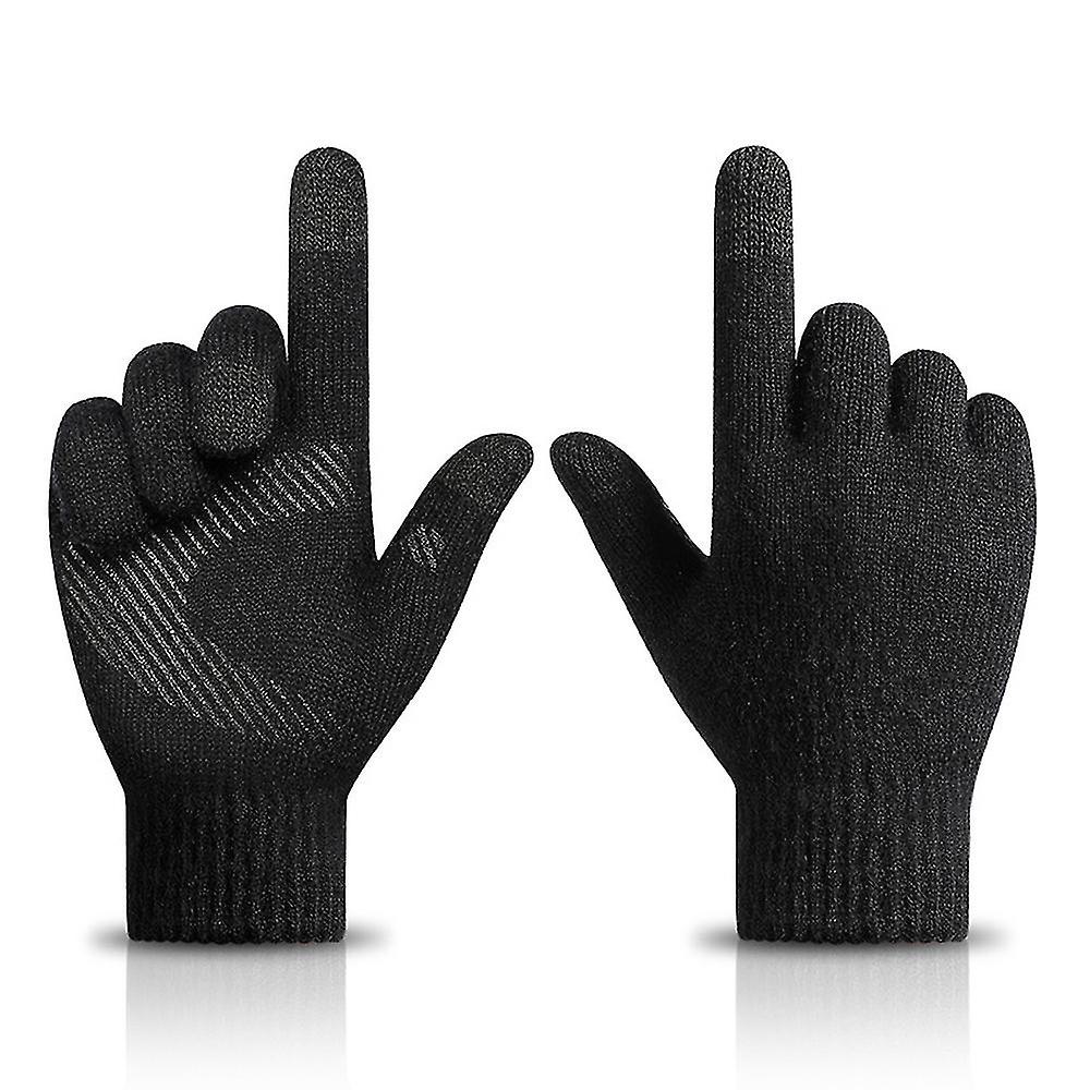 Winter Gloves For Men Women， Cold Weather Warm Touchscreen Glove - Elastic Cuff - Knit Stretchy